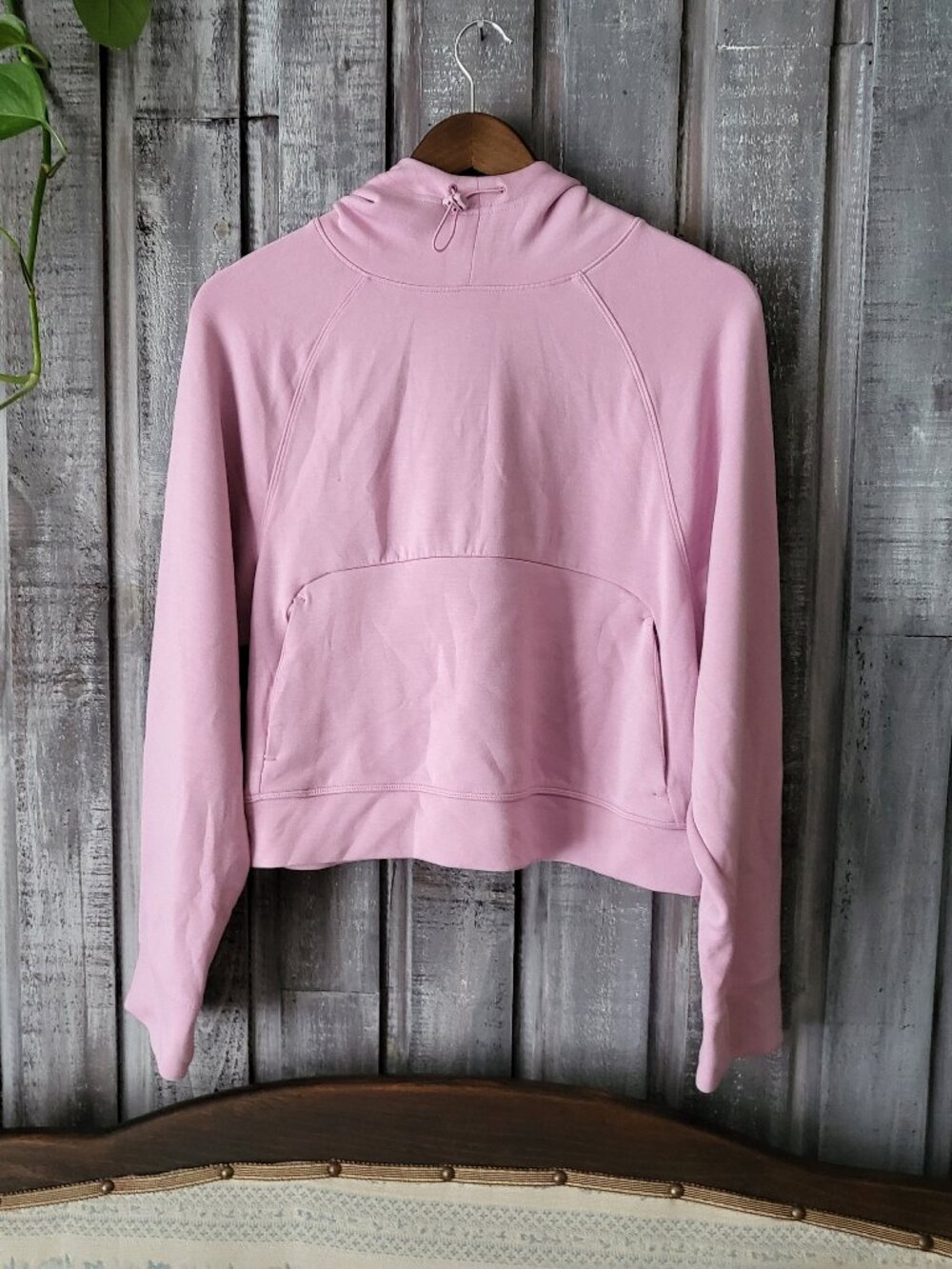 Pink Crop Hoodie Pullover Medium